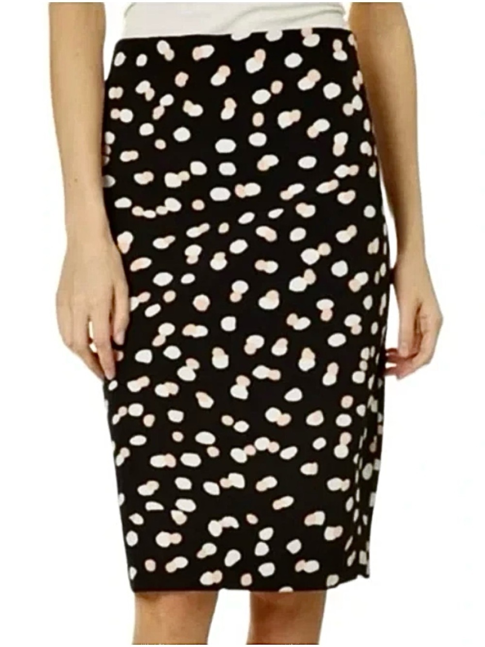 NEW Philosophy Republic Clothing Sz 6 Black Random Dot Pencil Skirt Knee Length